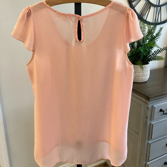 Pink Rose Women's Blouse, Size Medium, Pastel Pink - Picture 5 of 6